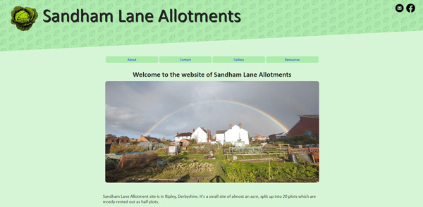 Screenshot of website