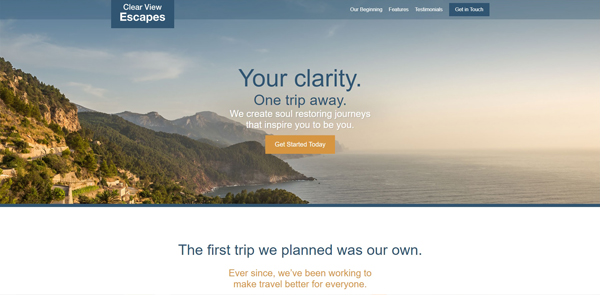 Screenshot of website