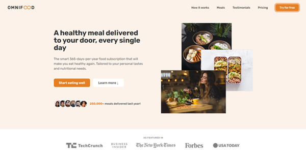 Screenshot of website