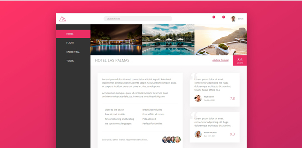 Screenshot of website